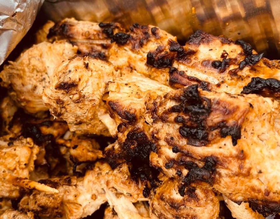 Char-grilled chicken kebab