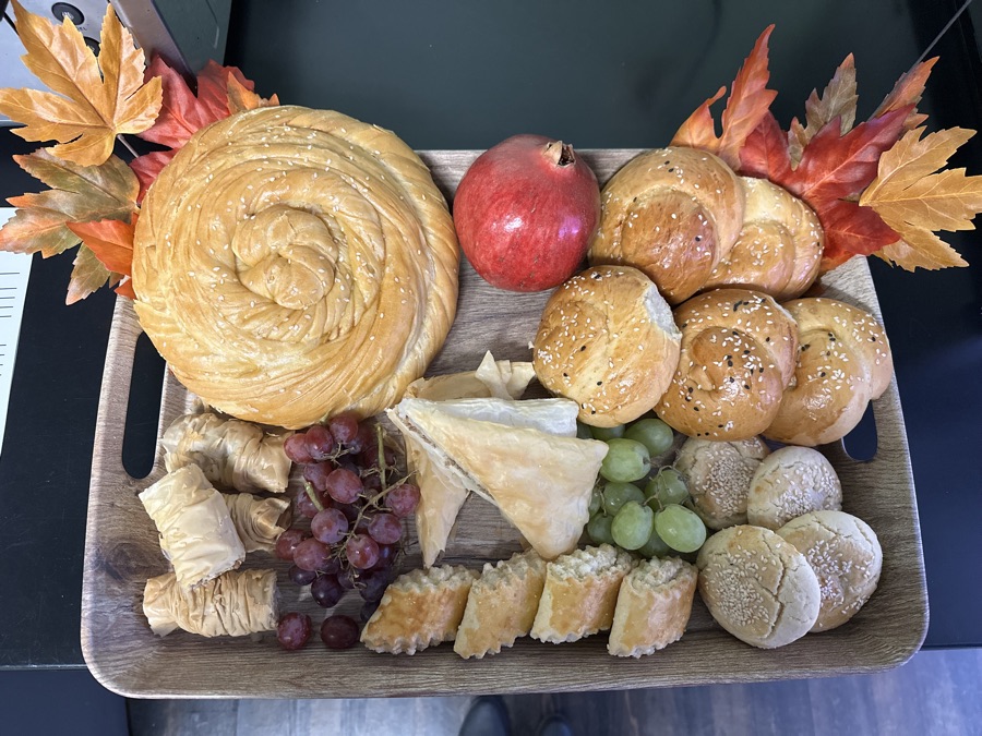 A harvest board of choreg, katah and pastries